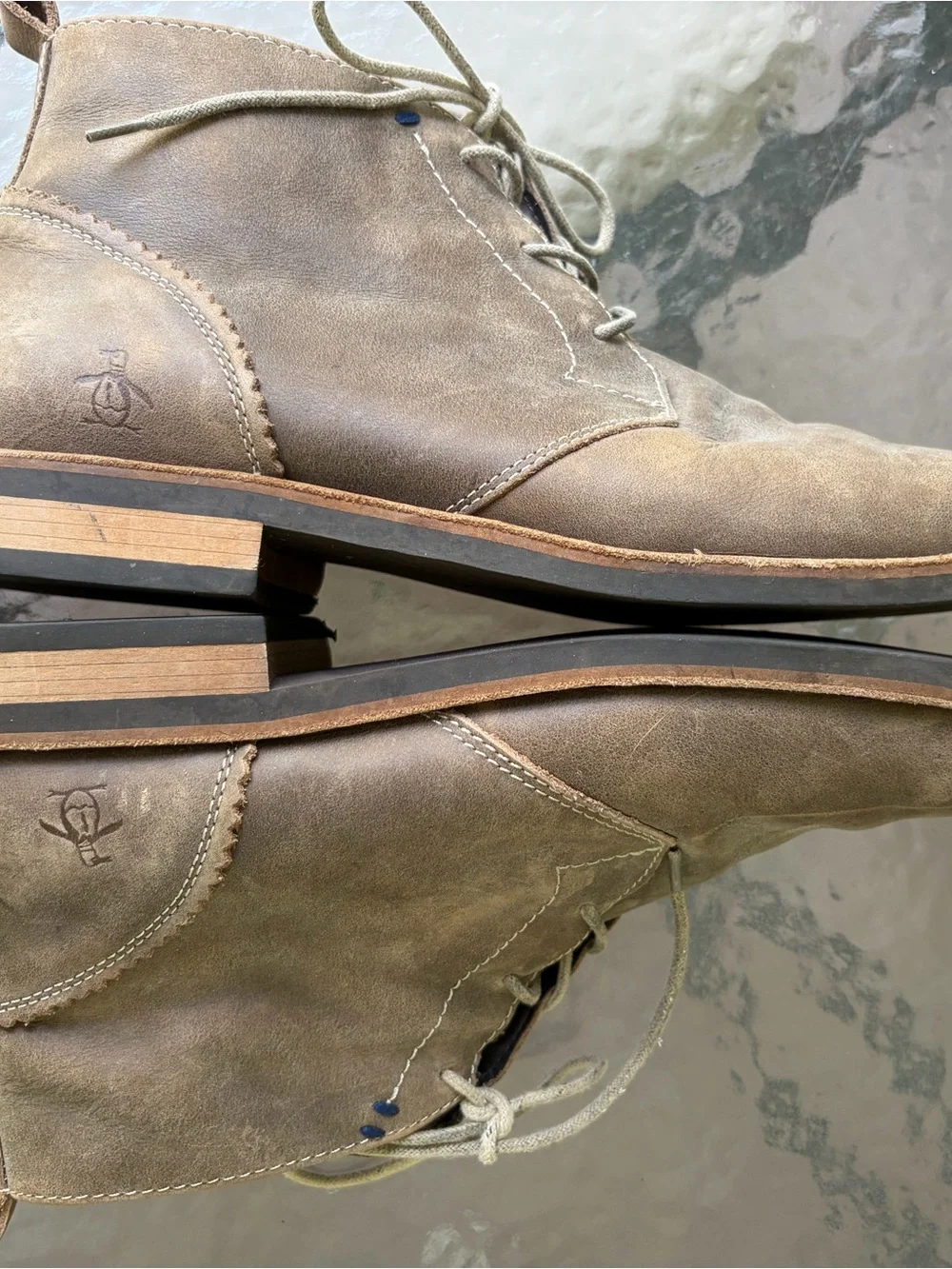 Original Penguin Brown/Tan Leather Chukka Boots
